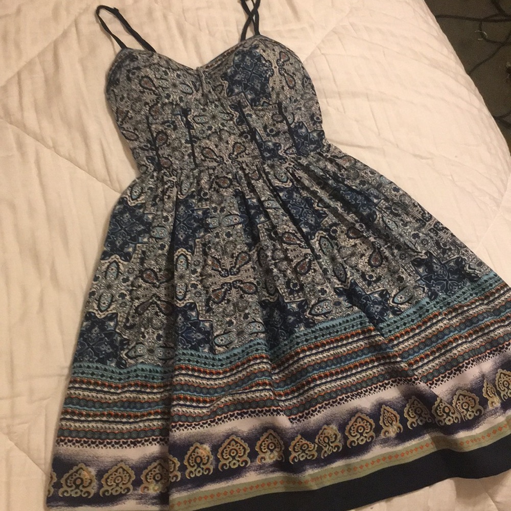 Short Patterned Dress with build in cups